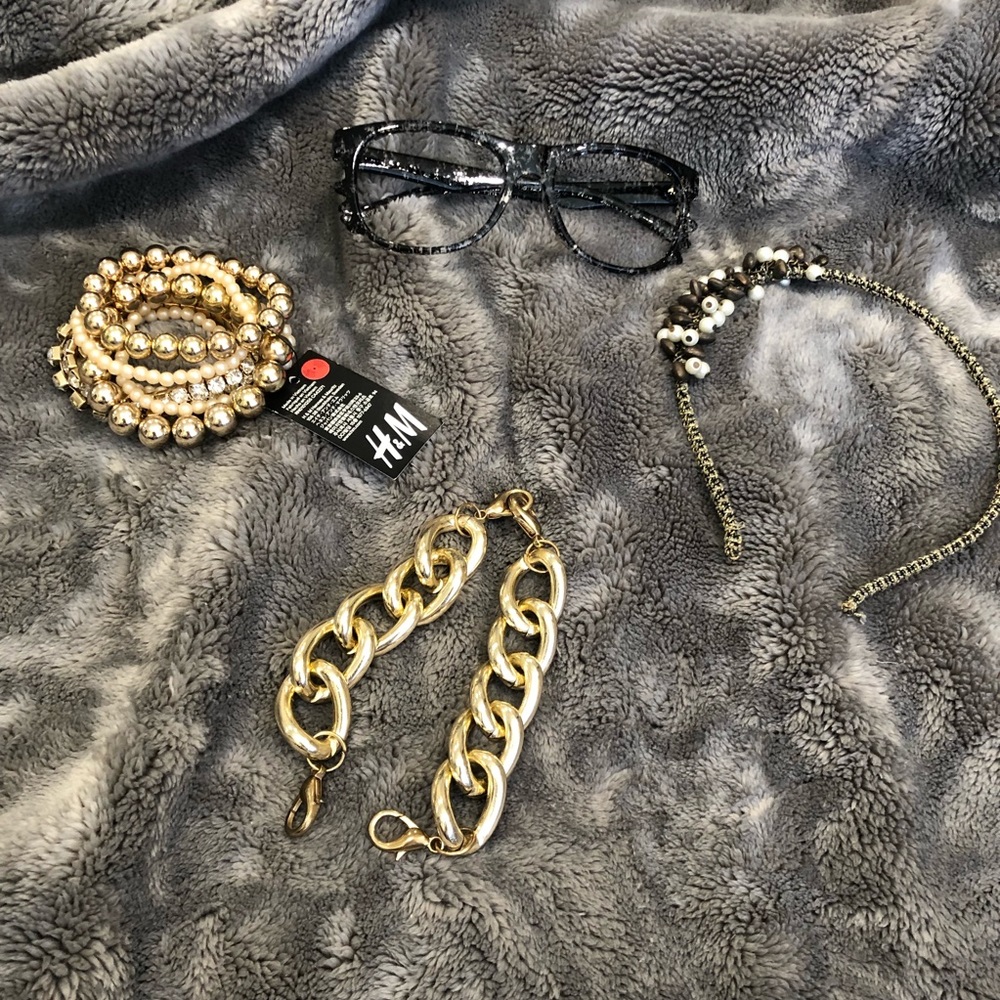 Bracelet hairband and glass frame